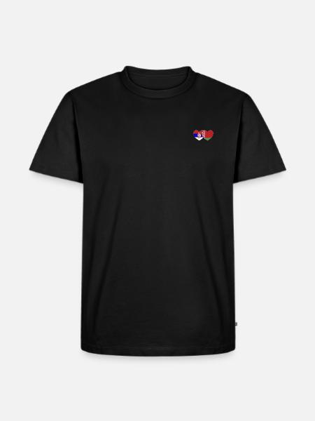 Serbia Belarus Flag Heart - Men's Premium Organic T-Shirt - black