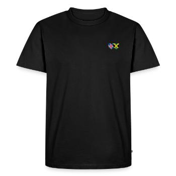 Islande Jamaïque Drapeau Coeur - T-shirt Premium bio Homme - noir - Devant - Nico (187cm)