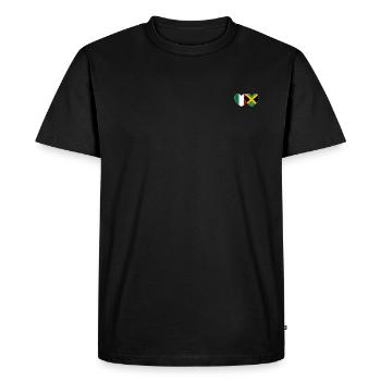 Italie Jamaïque Drapeau Coeur - T-shirt Premium bio Homme - noir - Devant - Nico (187cm)