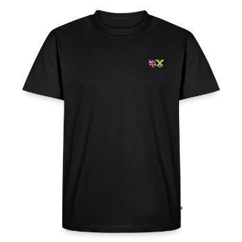 Grande-Bretagne Jamaïque Drapeau Coeur - T-shirt Premium bio Homme - noir - Devant - Nico (187cm)