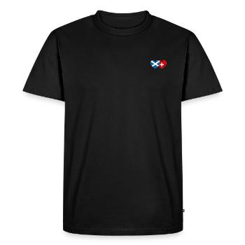 Scotland Switzerland Flag Heart - Men's Premium Organic T-Shirt - black - Front - Nico (187cm)
