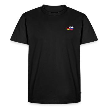 Allemagne Slovénie Drapeau Coeur - T-shirt Premium bio Homme - noir - Devant - Nico (187cm)