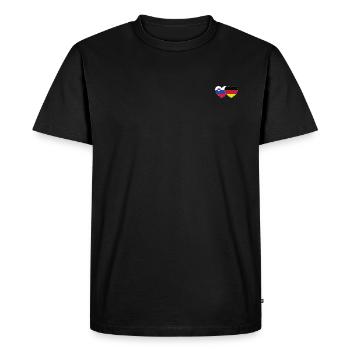 Slovénie Allemagne Drapeau Coeur - T-shirt Premium bio Homme - noir - Devant - Nico (187cm)