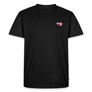 Slovénie Canada Drapeau Coeur - T-shirt Premium bio Homme - noir - Devant - Nico (187cm)