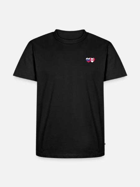 Slovenia Canada Flag Heart - Men's Premium Organic T-Shirt - black