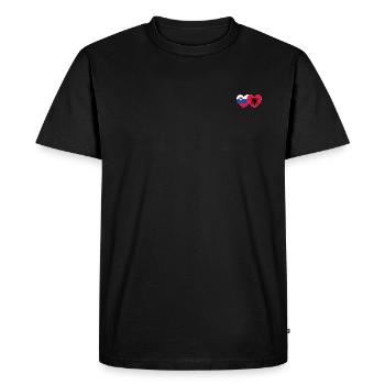 Slovénie Albanie Drapeau Cœur - T-shirt Premium bio Homme - noir - Devant - Nico (187cm)