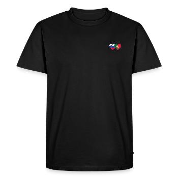 Slovénie Portugal Flag Heart - T-shirt Premium bio Homme - noir - Devant - Nico (187cm)