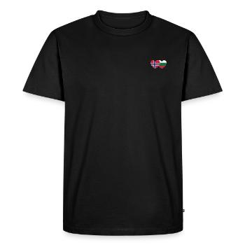 Norway Bulgaria Flag Heart - Men's Premium Organic T-Shirt - black - Front - Nico (187cm)