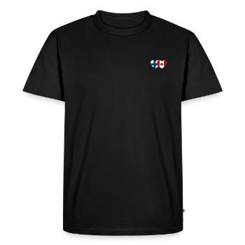 Finlande Canada Drapeau Coeur - T-shirt Premium bio Homme - noir - Devant - Nico (187cm)
