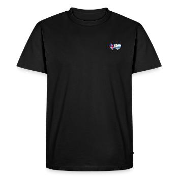 Islande Uruguay Flag Heart - T-shirt Premium bio Homme - noir - Devant - Nico (187cm)