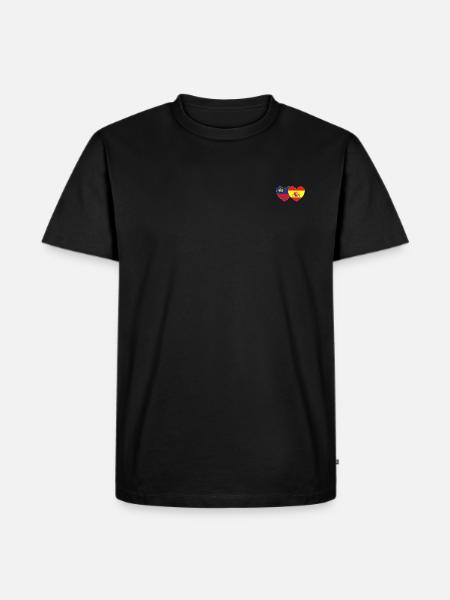 Liechtenstein Spain Flag Heart - Men's Premium Organic T-Shirt - black