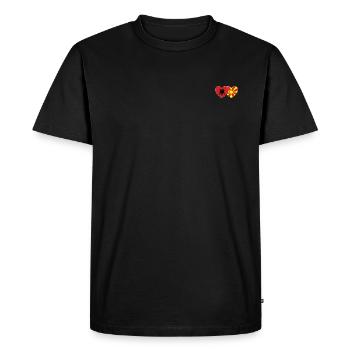 Albania Macedonia Flag Heart - Men's Premium Organic T-Shirt - black - Front - Nico (187cm)