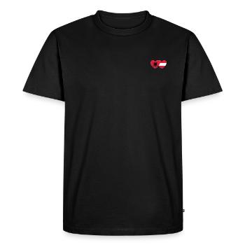 Albanie Drapeau de Pâques Coeur - T-shirt Premium bio Homme - noir - Devant - Nico (187cm)
