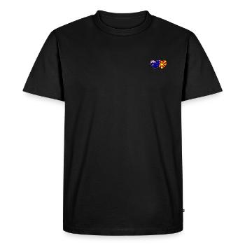Australia Macedonia Flag Heart - Men's Premium Organic T-Shirt - black - Front - Nico (187cm)