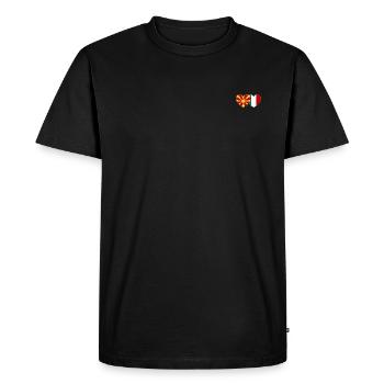 Macédoine Italie Drapeau Coeur - T-shirt Premium bio Homme - noir - Devant - Nico (187cm)