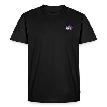 England Norway Flag Heart - Men's Premium Organic T-Shirt - black - Front - Nico (187cm)
