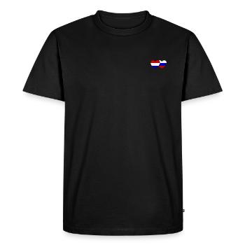 Cœur de drapeau de la Hollande Russie - T-shirt Premium bio Homme - noir - Devant - Nico (187cm)