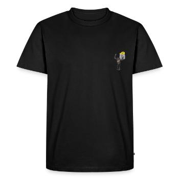 Chimpanzé attrapant une banane dans votre fausse poche - T-shirt Premium bio Homme - noir - Devant - Nico (187cm)
