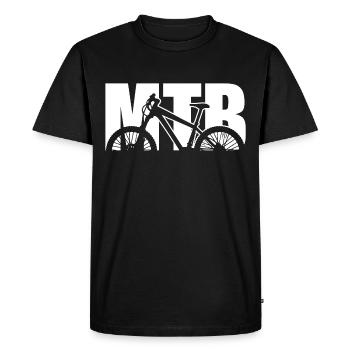 Bike Mountain Bike MTB Biker Hobby Passion - Men's Premium Organic T-Shirt - black - Front - Nico (187cm)