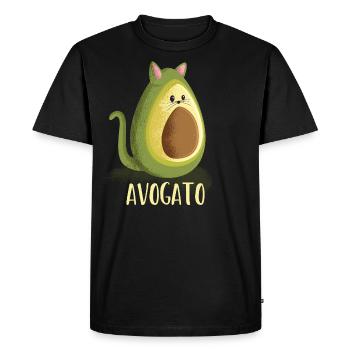 Cool funny vegan vegetarian Avocado cat present - T-shirt Premium bio Homme - noir - Devant - Nico (187cm)