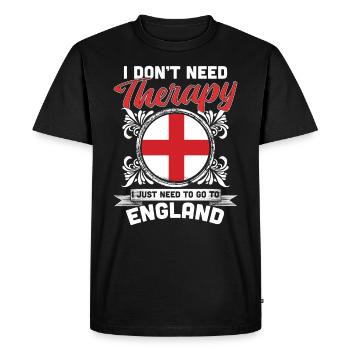 Angleterre - T-shirt Premium bio Homme - noir - Devant - Nico (187cm)