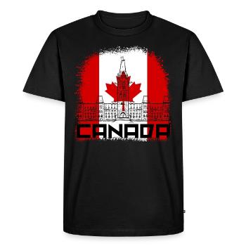 Drapeau du Canada pour les couleurs nationales Érable blanc et rouge - T-shirt Premium bio Homme - noir - Devant - Nico (187cm)