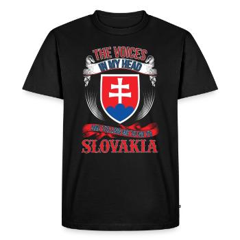 Je veux aller en Slovaquie - T-shirt Premium bio Homme - noir - Devant - Nico (187cm)