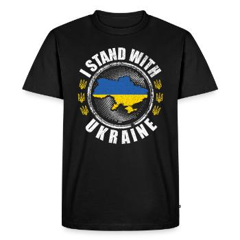 ukrainien - T-shirt Premium bio Homme - noir - Devant - Nico (187cm)