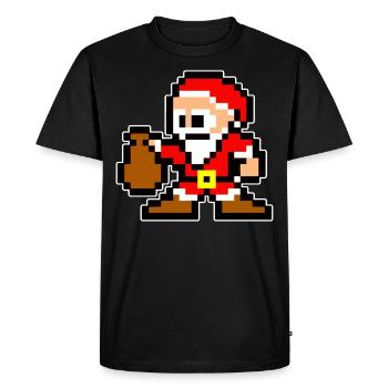 Noël Père Noël Père Noël Noël - T-shirt Premium bio Homme - noir - Devant - Nico (187cm)