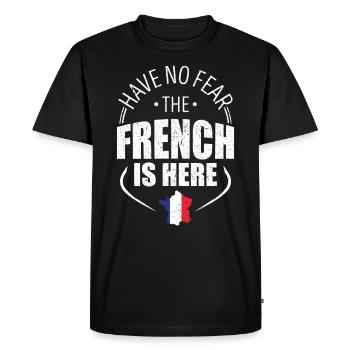 N'ayez pas peur que le français soit là - T-shirt Premium bio Homme - noir - Devant - Nico (187cm)