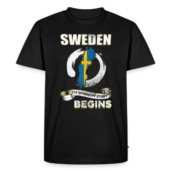 Suède - T-shirt Premium bio Homme - noir - Devant - Nico (187cm)