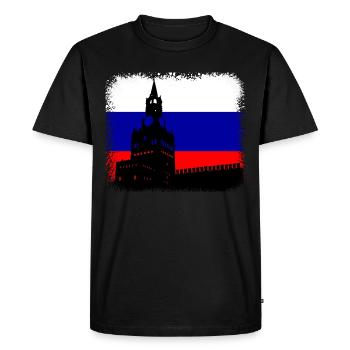 Russie - T-shirt Premium bio Homme - noir - Devant - Nico (187cm)