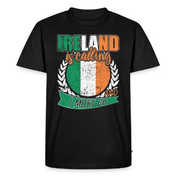Drapeau national de Dublin Irlande - T-shirt Premium bio Homme - noir - Devant - Nico (187cm)