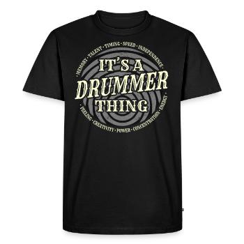 Drummer - Drummer Thing - T-shirt Premium bio Homme - noir - Devant - Nico (187cm)