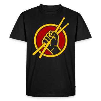 Batterie pilons batteur passion - T-shirt Premium bio Homme - noir - Devant - Nico (187cm)