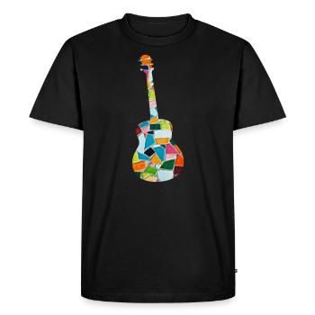 Guitare coloré hippie musique école de musique - T-shirt Premium bio Homme - noir - Devant - Nico (187cm)