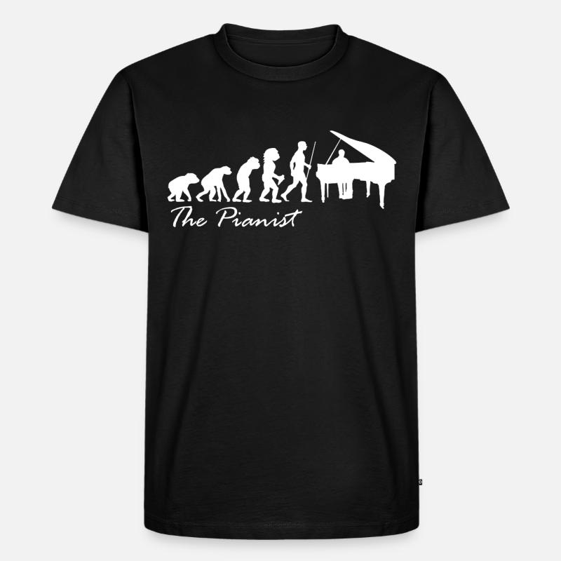 Klavier Evolution - Männer Premium Bio T-Shirt - Schwarz