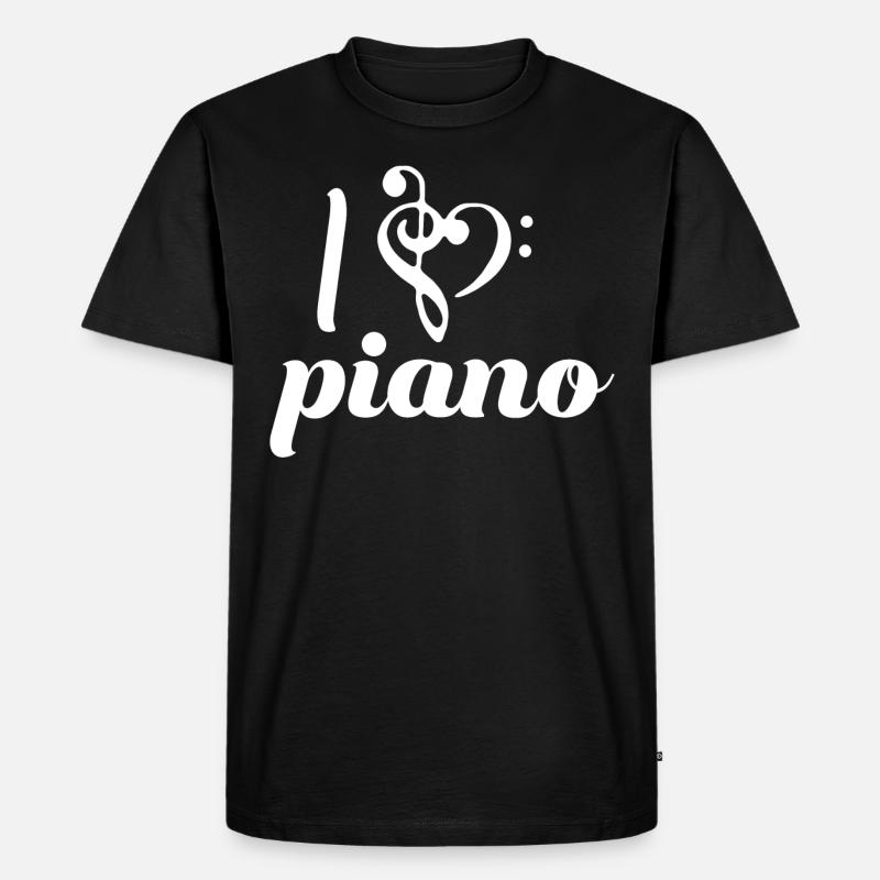 Klavier - Männer Premium Bio T-Shirt - Schwarz
