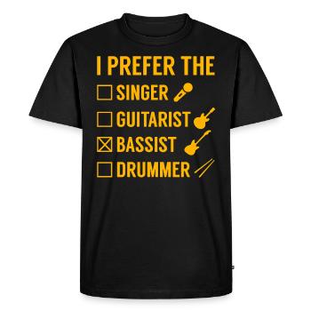 bassiste - T-shirt Premium bio Homme - noir - Devant - Nico (187cm)