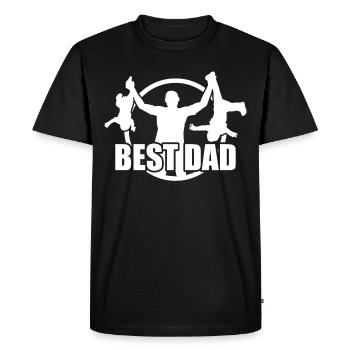 Strong man, strong, muscular - Men's Premium Organic T-Shirt - black - Front - Nico (187cm)