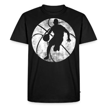 Basketball Basketballer Dribbling Streetball Sport - Men's Premium Organic T-Shirt - black - Front - Nico (187cm)