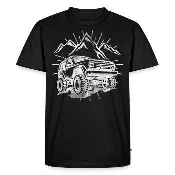 Voiture hors route - T-shirt Premium bio Homme - noir - Devant - Nico (187cm)