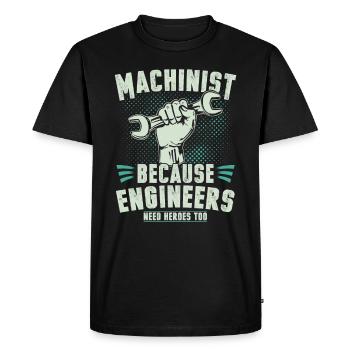 Héros machiniste - T-shirt Premium bio Homme - noir - Devant - Nico (187cm)