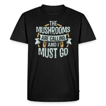 To pick mushrooms - Men's Premium Organic T-Shirt - black - Front - Nico (187cm)