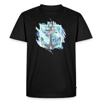 Anchor ship lake sea blue gift gift idea - Men's Premium Organic T-Shirt - black - Front - Nico (187cm)