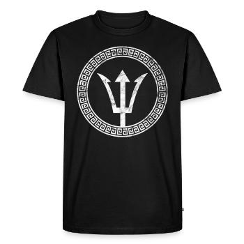 Trident God Greek Zeus Poseidon - Men's Premium Organic T-Shirt - black - Front - Nico (187cm)