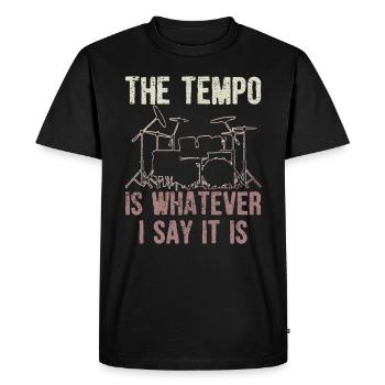 drummer - Men's Premium Organic T-Shirt - black - Front - Nico (187cm)