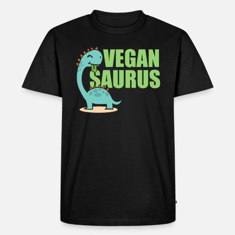 Vegan Saurus - Männer Premium Bio T-Shirt - Schwarz