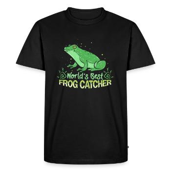 Meilleur receveur de grenouilles du monde - T-shirt Premium bio Homme - noir - Devant - Nico (187cm)