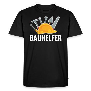 Bauhelfer Haus Bau Bauleiter Bauleiterin - Männer Premium Bio T-Shirt - Schwarz - Vorne - Nico (187cm)